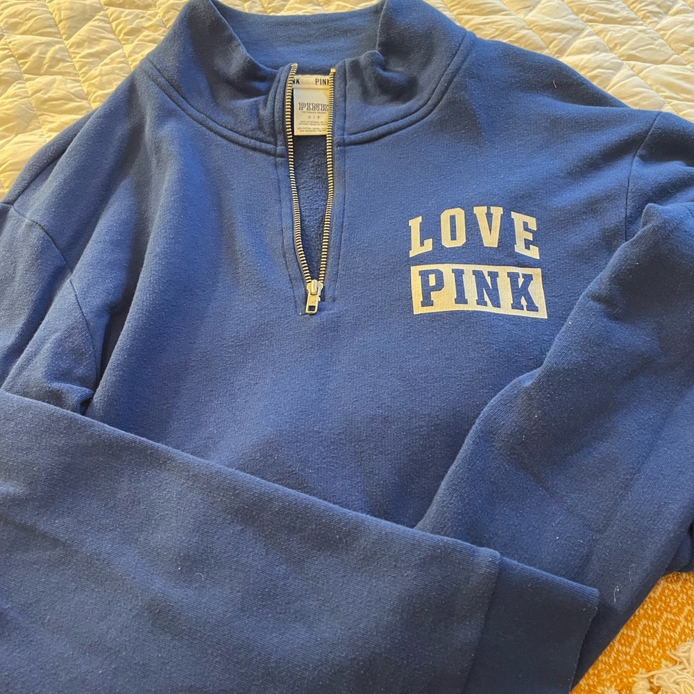 Royal blue Victoria’s Secret PINK quarter zip sweatshirt